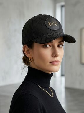 Embossed Logo Black Baseball Cap